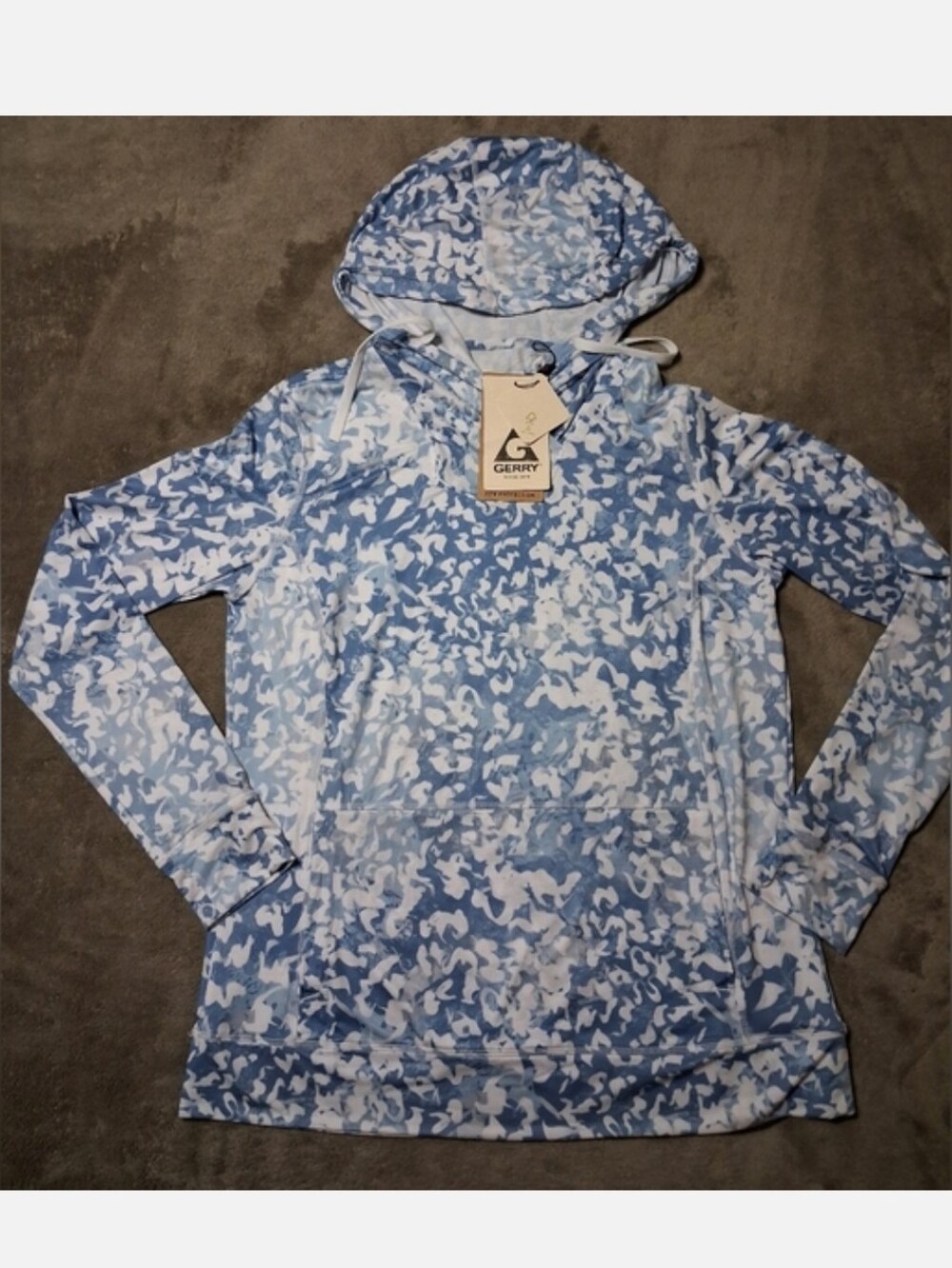 GERRY UPF 50+ Sun Protection Long Sleeve Hoodie 4 Way Stretch Athletic S NWT